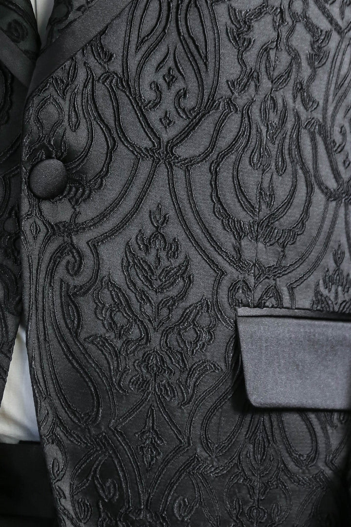 WSS Damask Patterned Shawl Collar Black Tuxedo  - Călăraşi