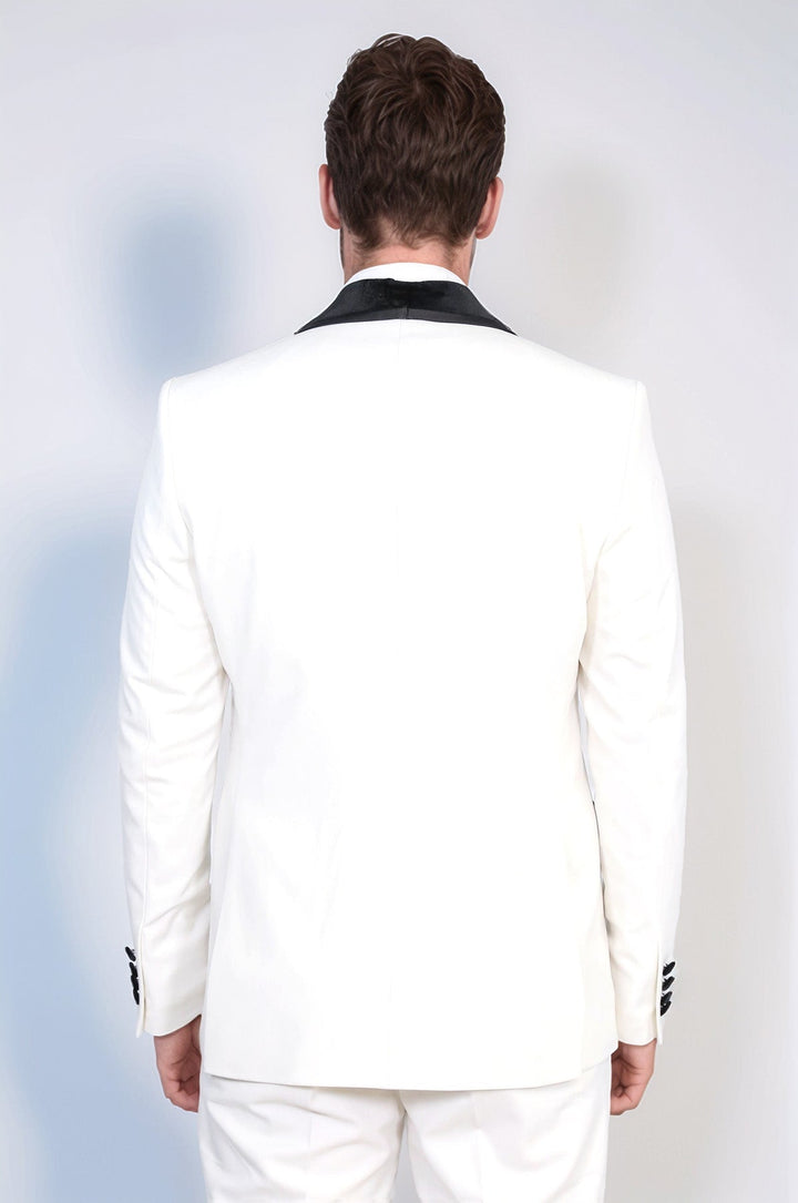 WSS Classic Velvet Lapel White Tuxedo Suit  - Zaandam
