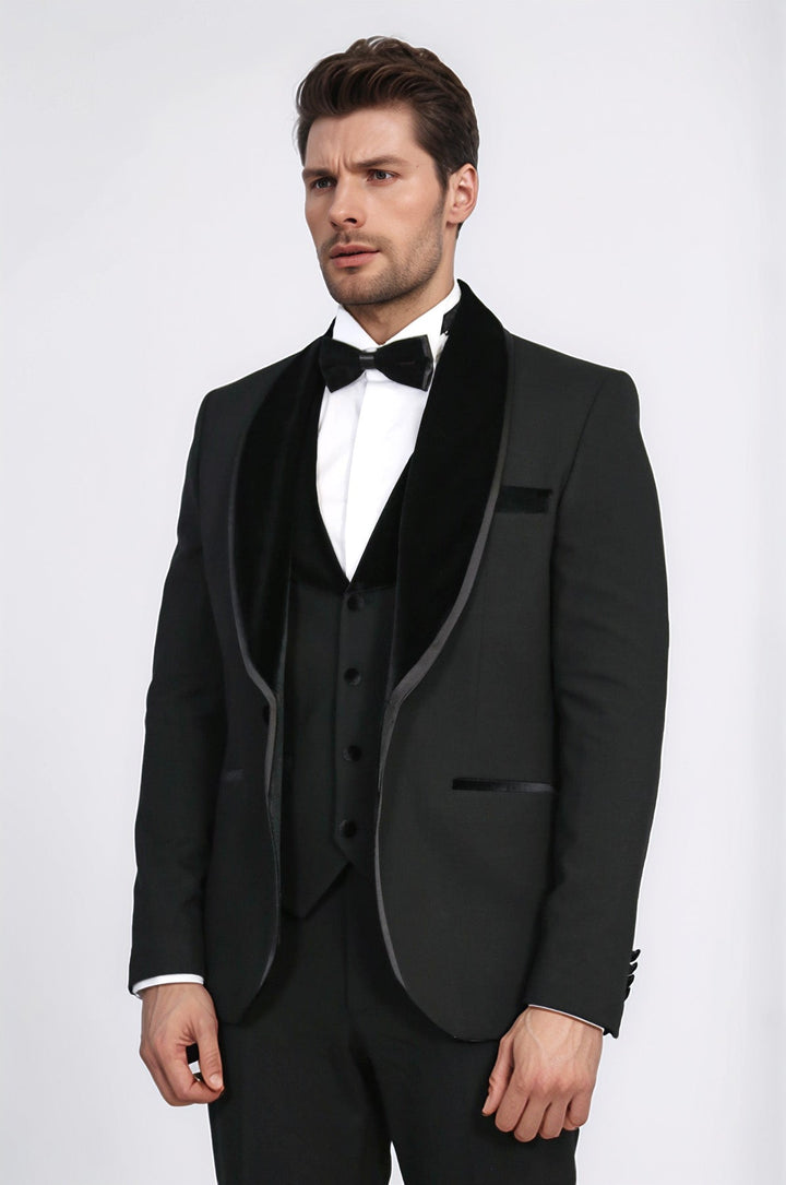 WSS Classic Velvet Collar Black Tuxedo Suit  - Temecula