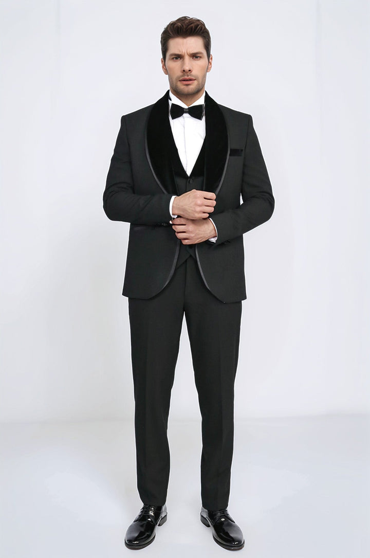 WSS Classic Velvet Collar Black Tuxedo Suit  - Temecula