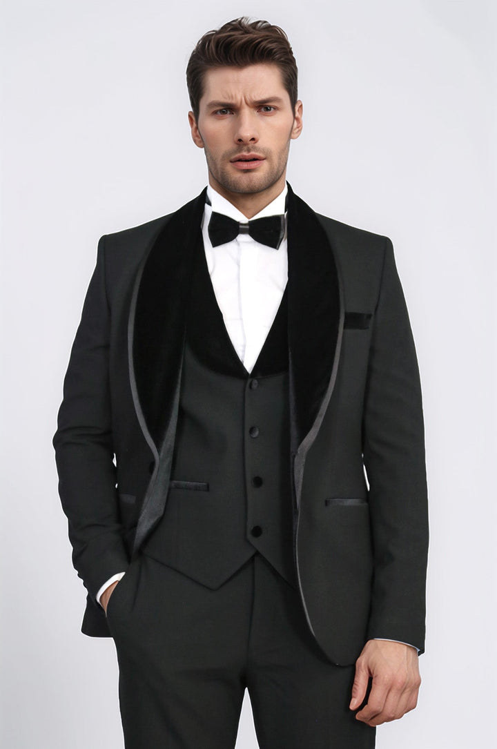 WSS Classic Velvet Collar Black Tuxedo Suit  - Temecula