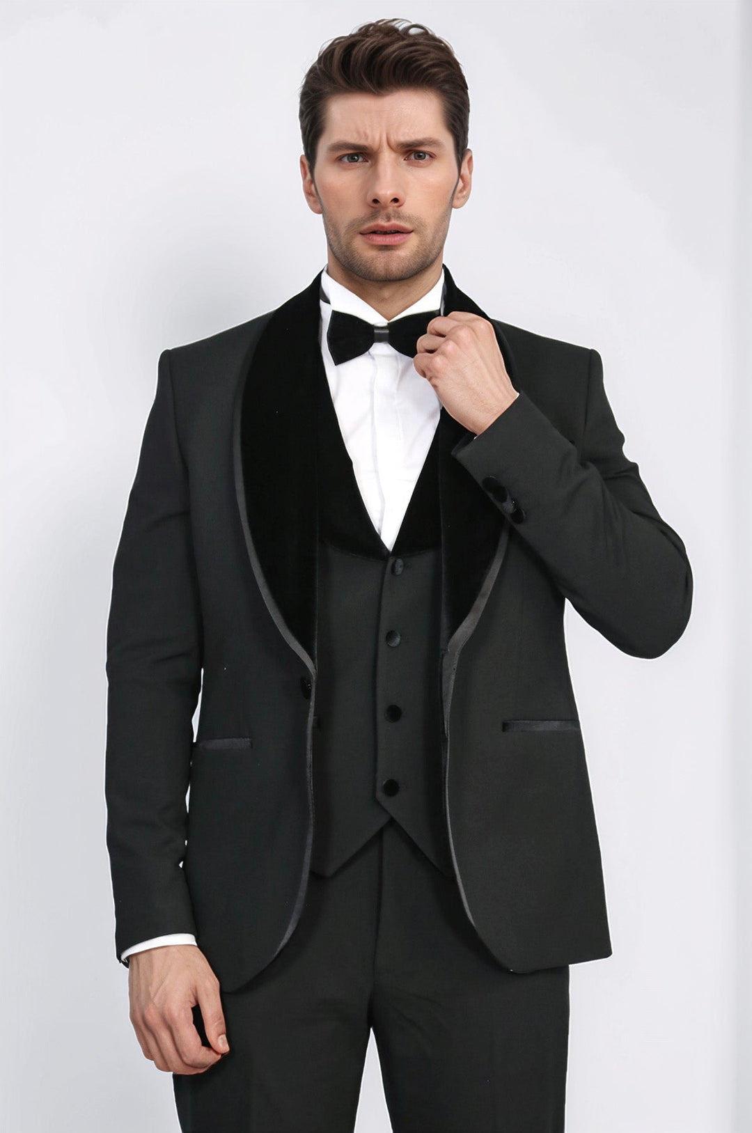 WSS Classic Velvet Collar Black Tuxedo Suit  - Temecula