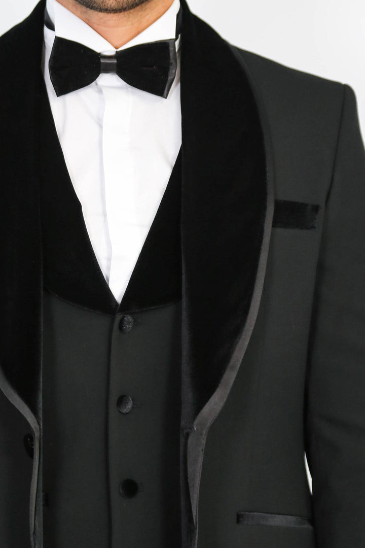 WSS Classic Velvet Collar Black Tuxedo Suit  - Temecula