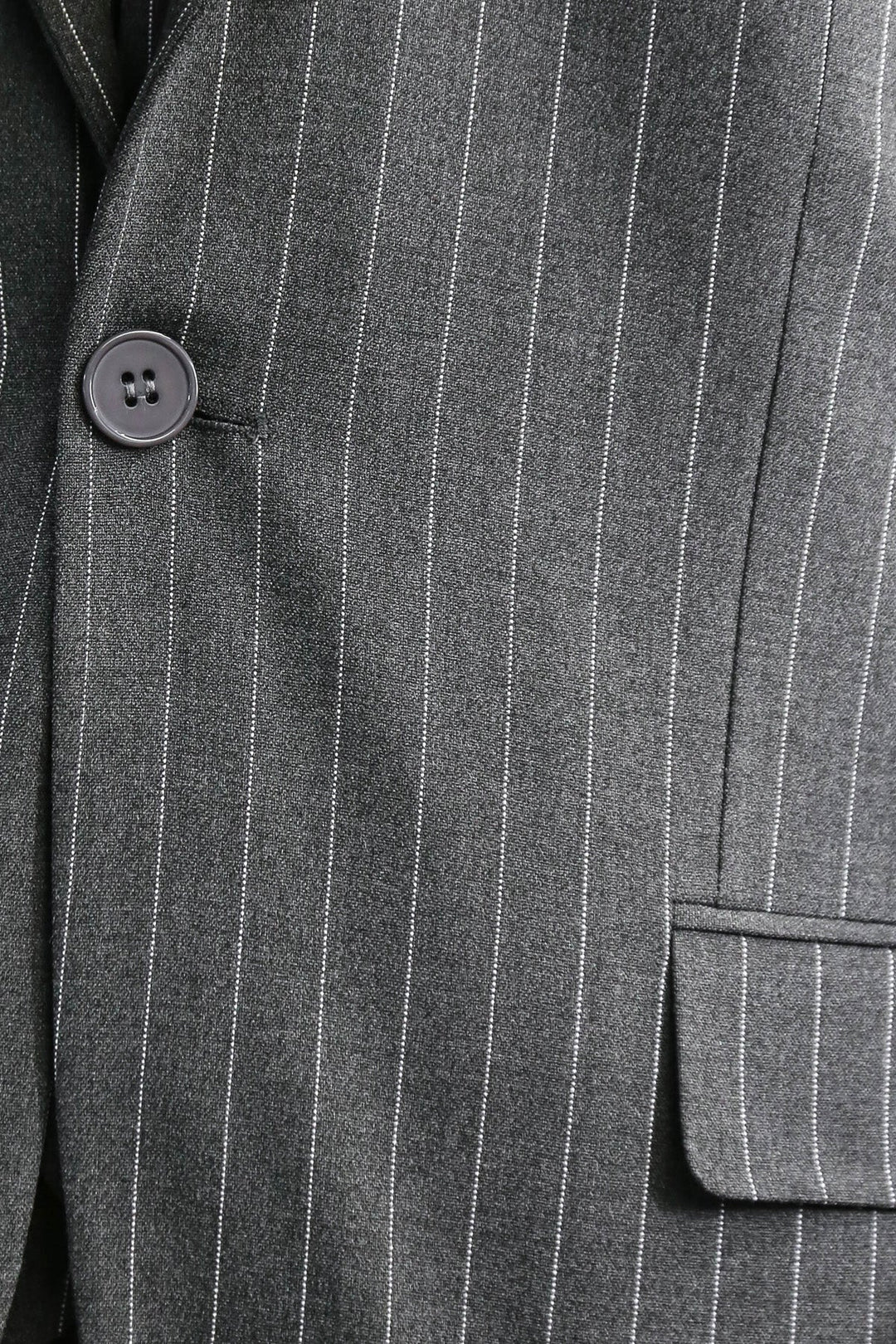 WSS Striped Single Button with Vested Anthracite Men’s Suit  - Bazal’tove