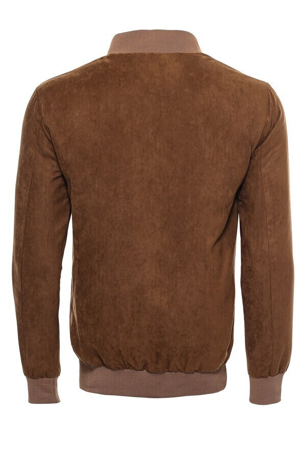 WSS Tawny Patch Pockets Suede Bomber Coat  - Salaberry-de-Valleyfield