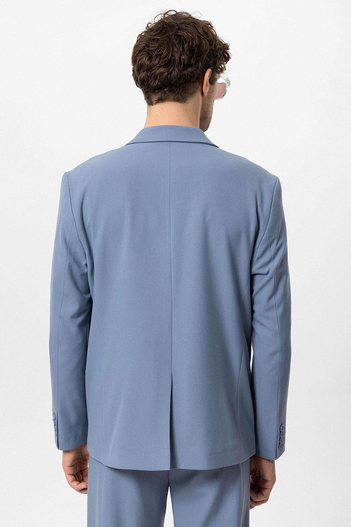 ANT Single Button Double Breasted Closure Men's Blazer Jacket - Villefranche-sur-Saône