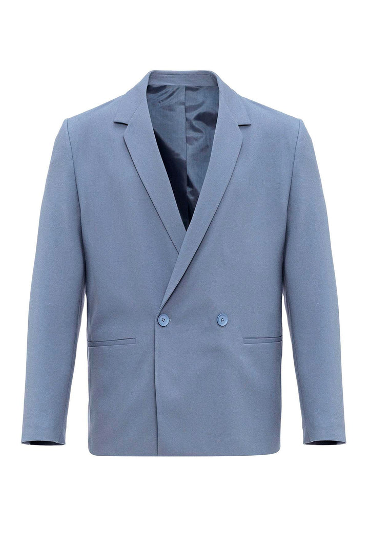 ANT Single Button Double Breasted Closure Men's Blazer Jacket - Villefranche-sur-Saône