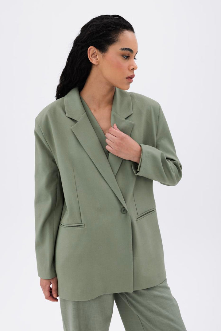 BSL Women Single Button Blazer Jacket - Anderlecht