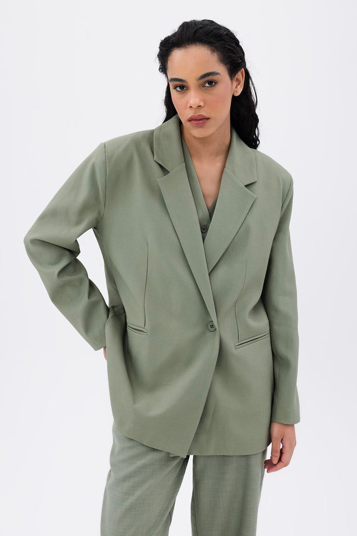 BSL Women Single Button Blazer Jacket - Anderlecht