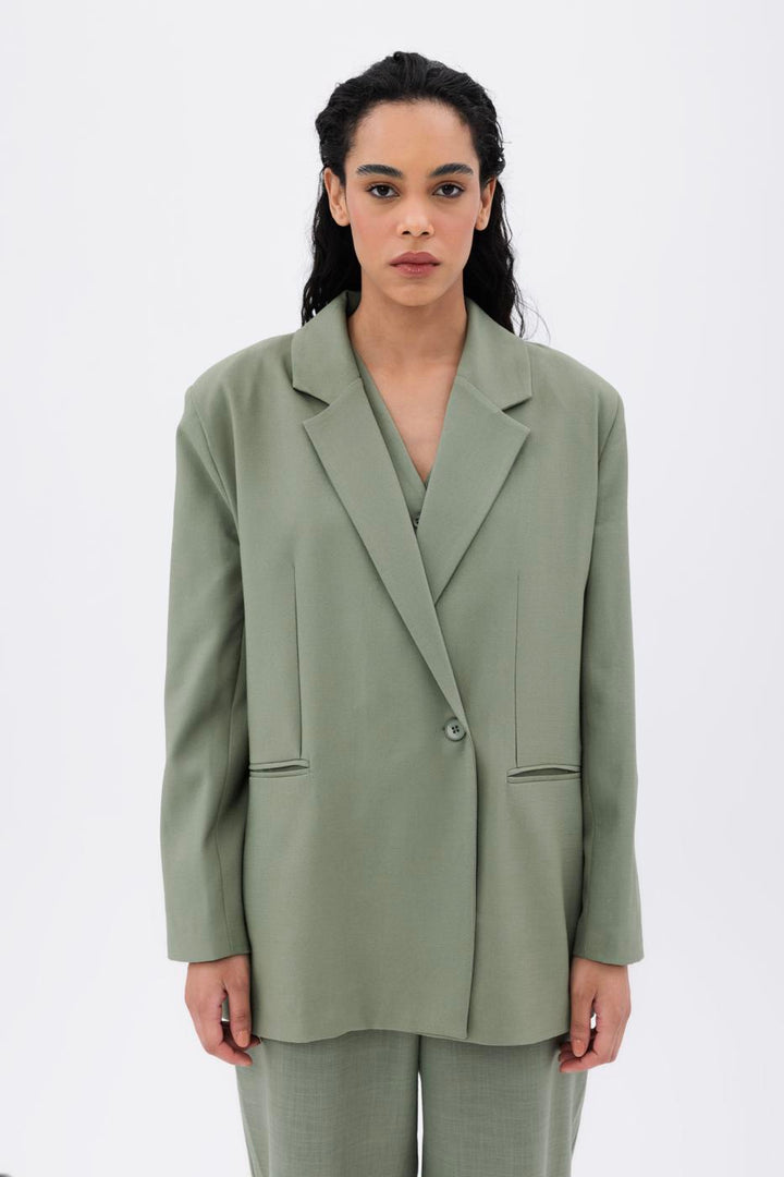 BSL Women Single Button Blazer Jacket - Anderlecht