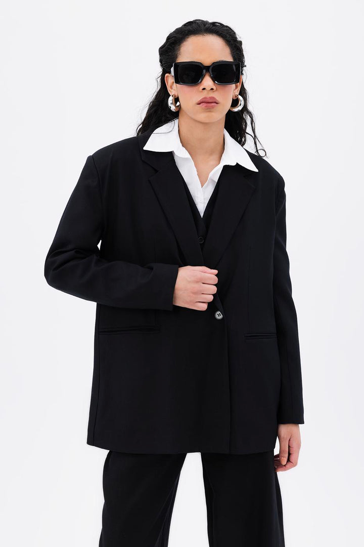 BSL Women Single Button Blazer Jacket - Bochum