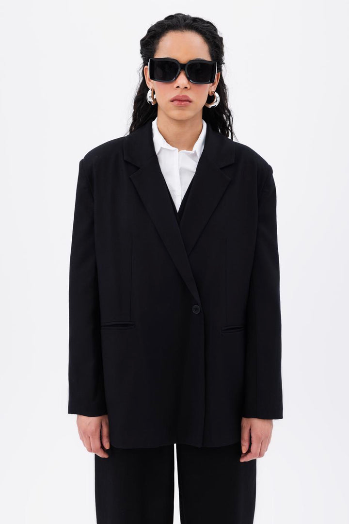 BSL Women Single Button Blazer Jacket - Bochum