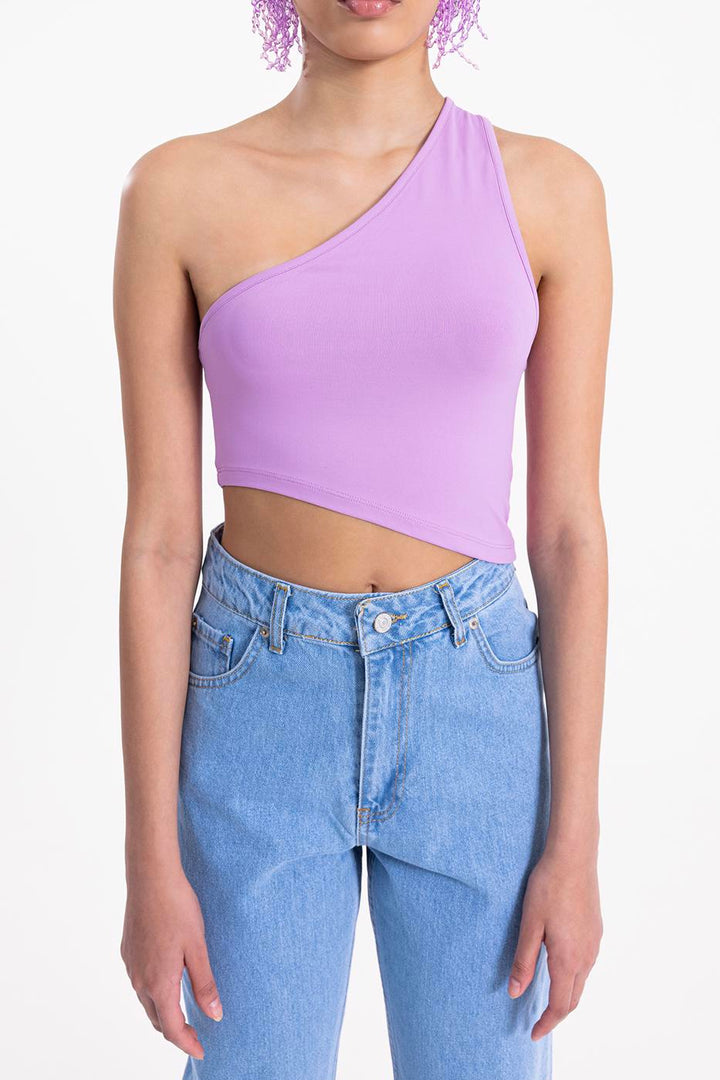 BSL Women One shoulder asymetric hem top - Springfield