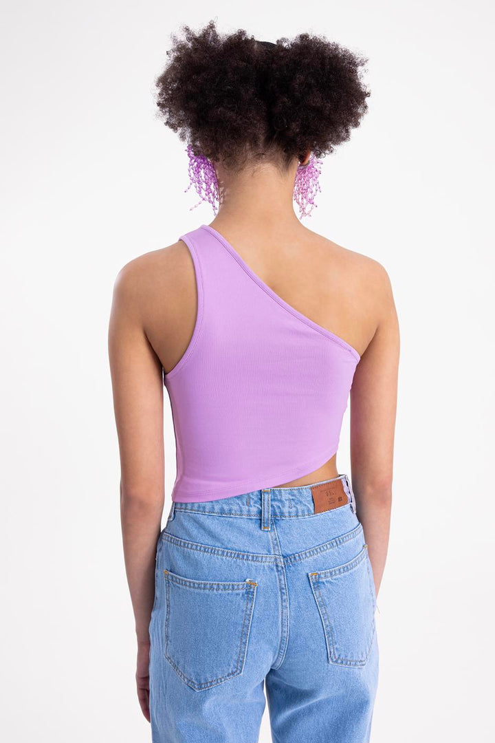 BSL Women One shoulder asymetric hem top - Springfield