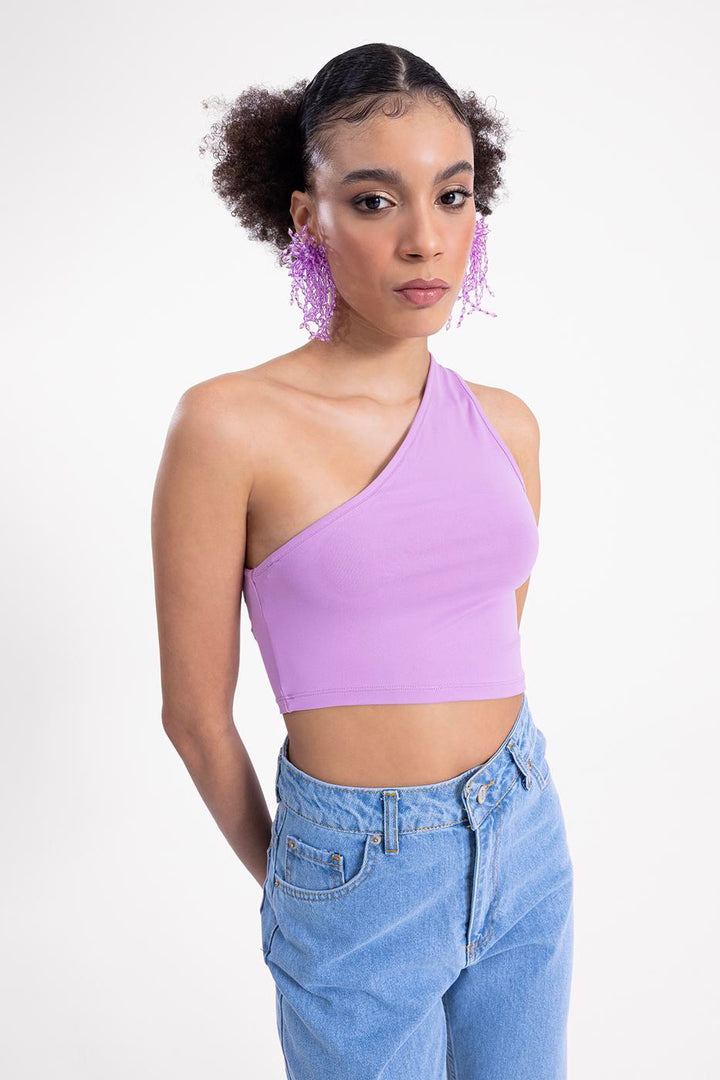 BSL Women One shoulder asymetric hem top - Springfield