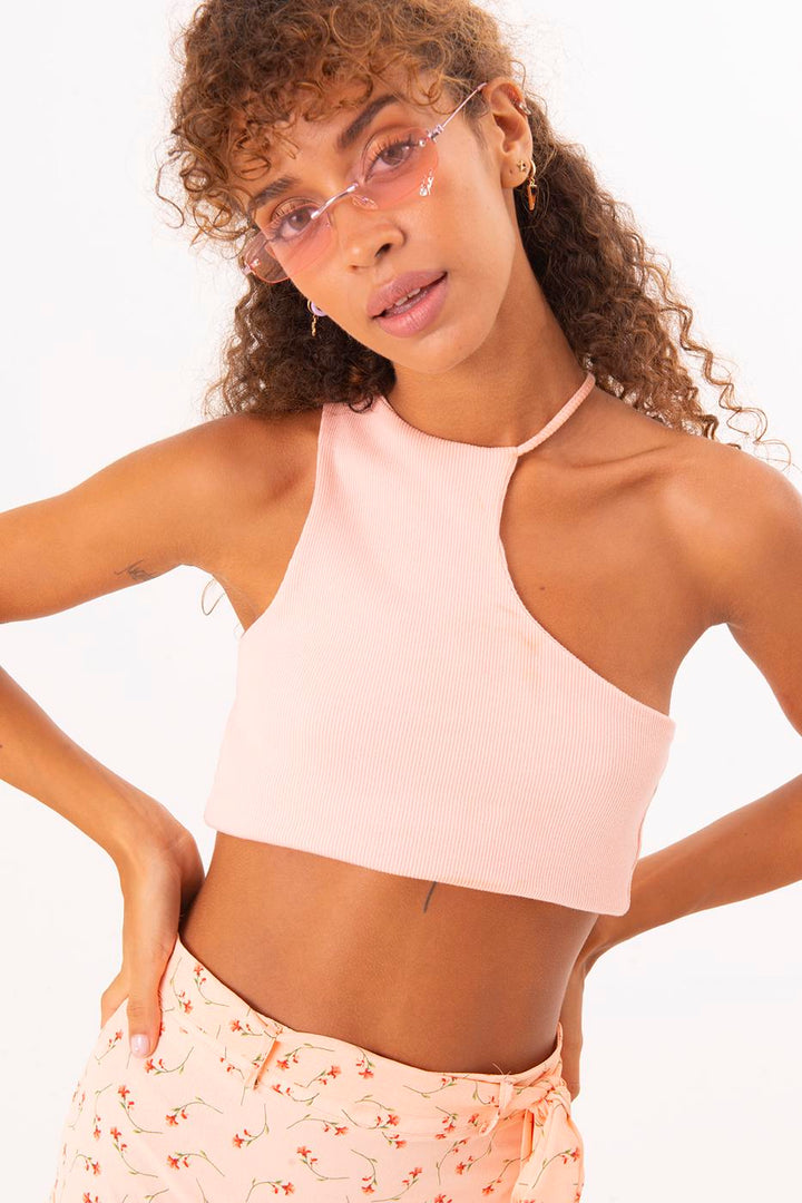 BSL Women One Shoulder Asymmetric Crop Top - Jette