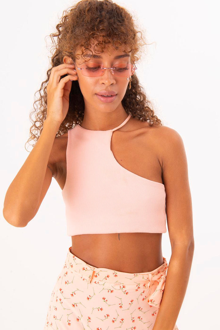BSL Women One Shoulder Asymmetric Crop Top - Jette