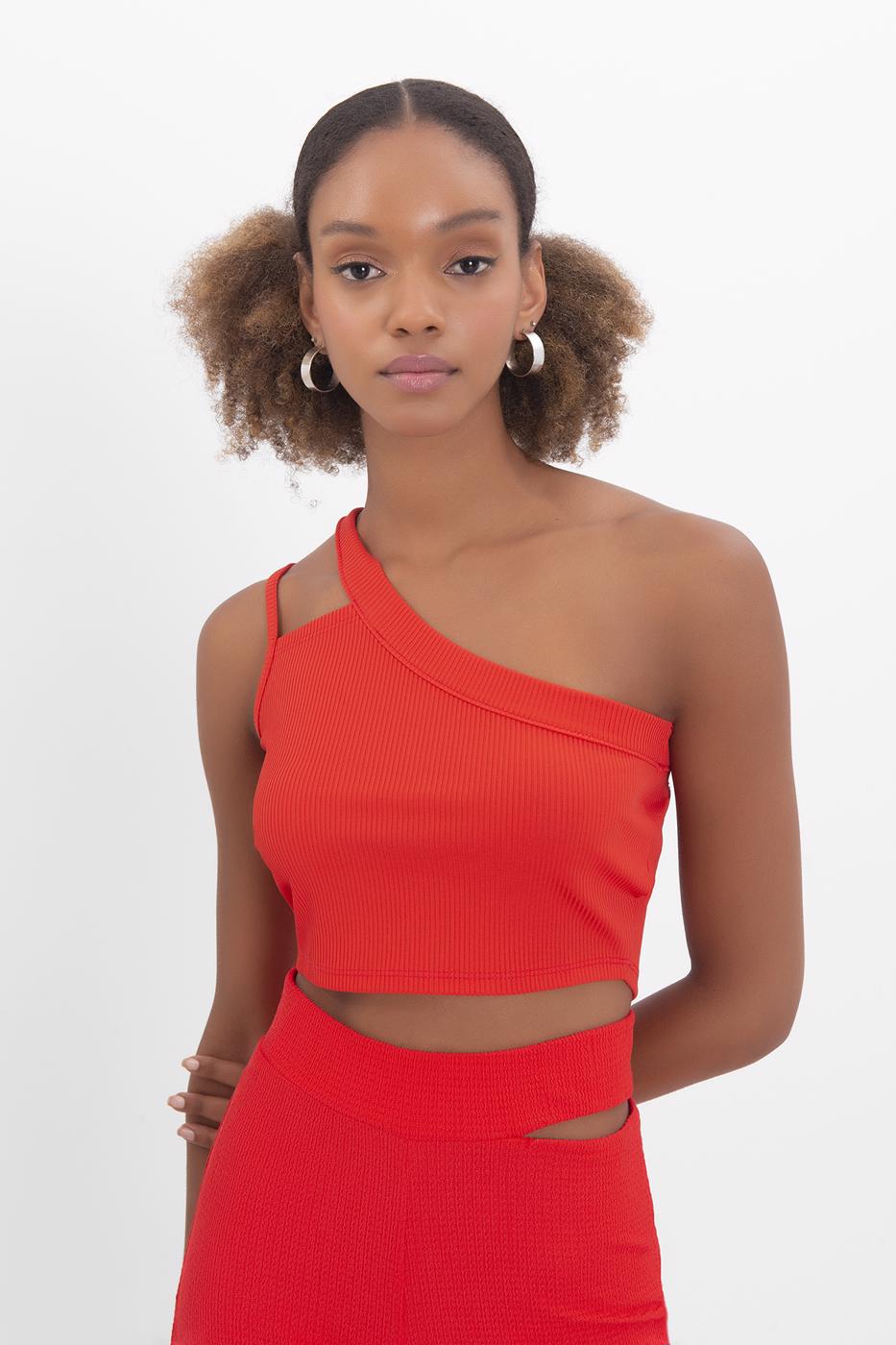 BSL Women One shoulder strapped crop top - Urbana