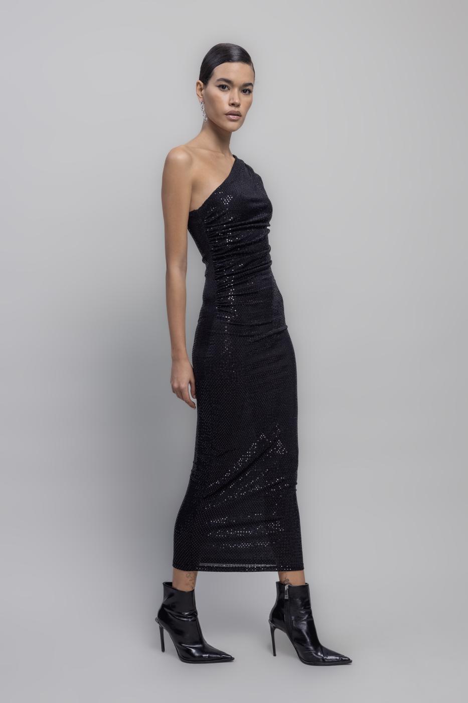 BSL Women One Shoulder Sequined Midi Dress - Ixtaczoquitlán