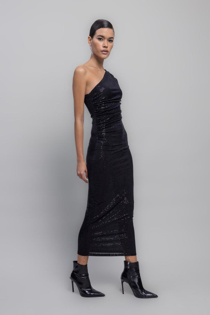 BSL Women One Shoulder Sequined Midi Dress - Ixtaczoquitlán