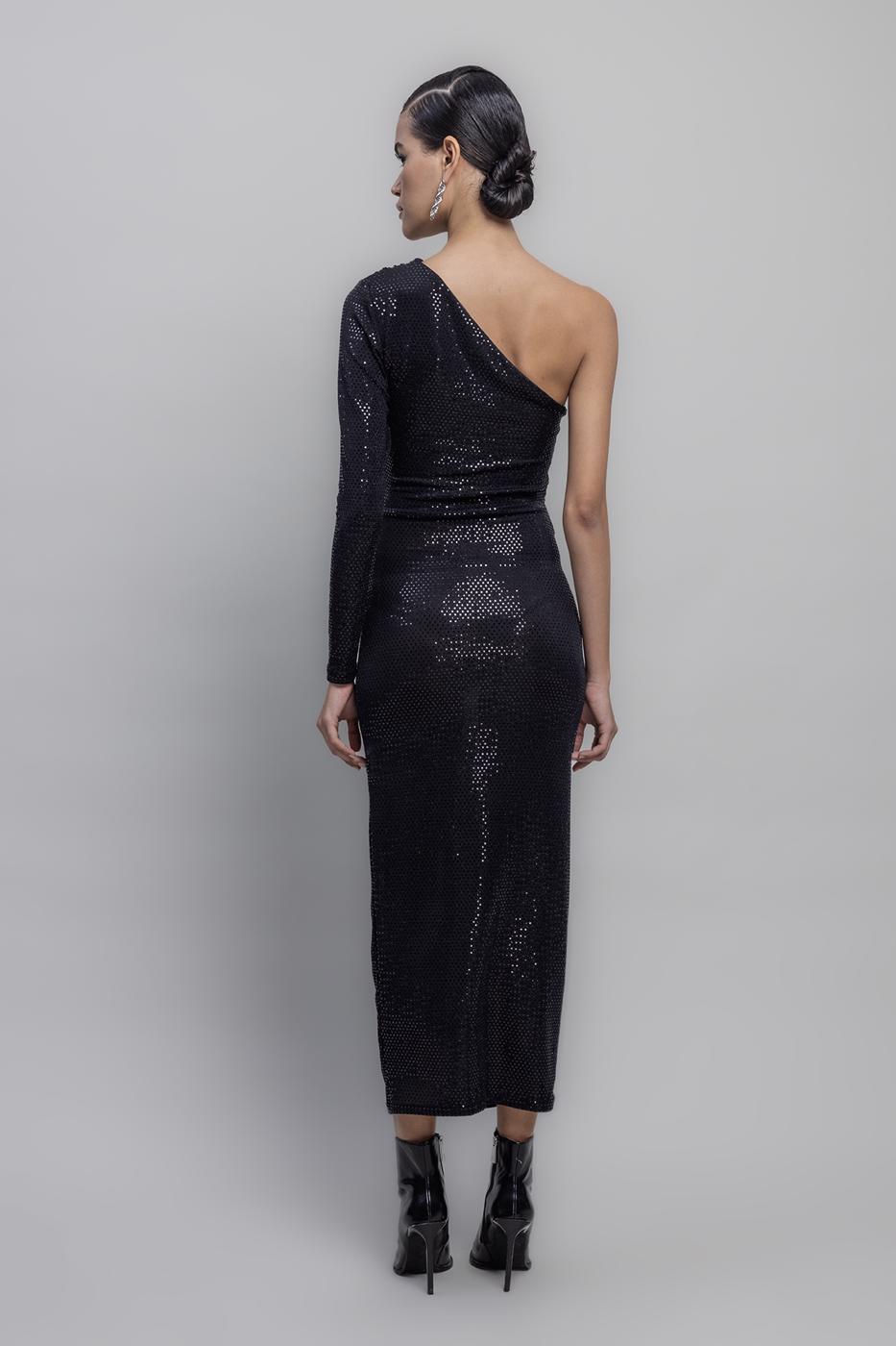 BSL Women One Shoulder Sequined Midi Dress - Ixtaczoquitlán
