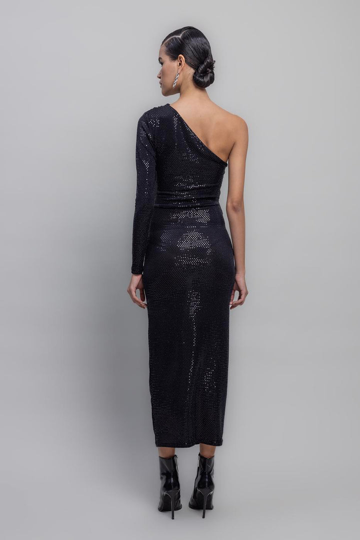 BSL Women One Shoulder Sequined Midi Dress - Ixtaczoquitlán