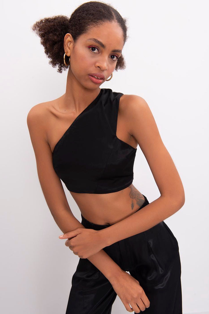 BSL Women One Shoulder Satin Bustier - Yuba City