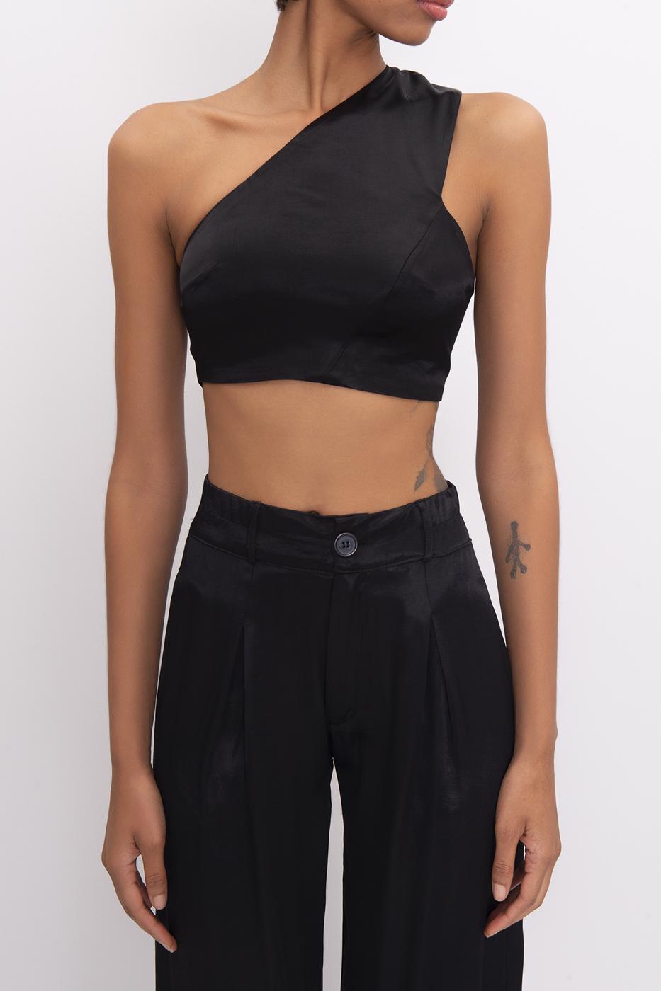 BSL Women One Shoulder Satin Bustier - Yuba City