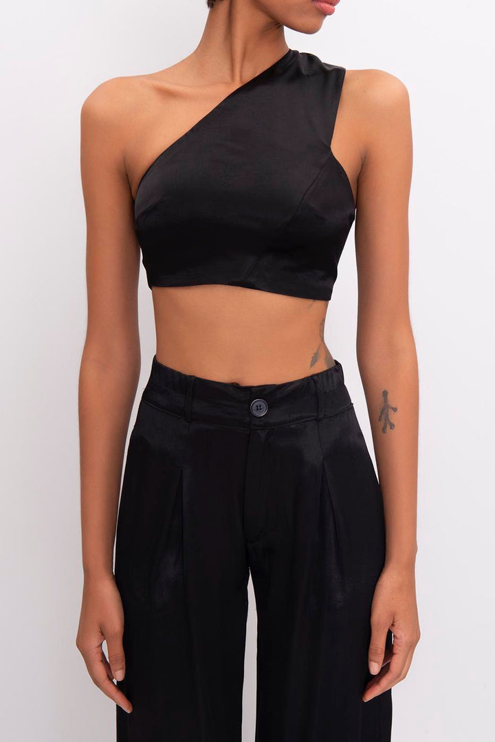 BSL Women One Shoulder Satin Bustier - Yuba City