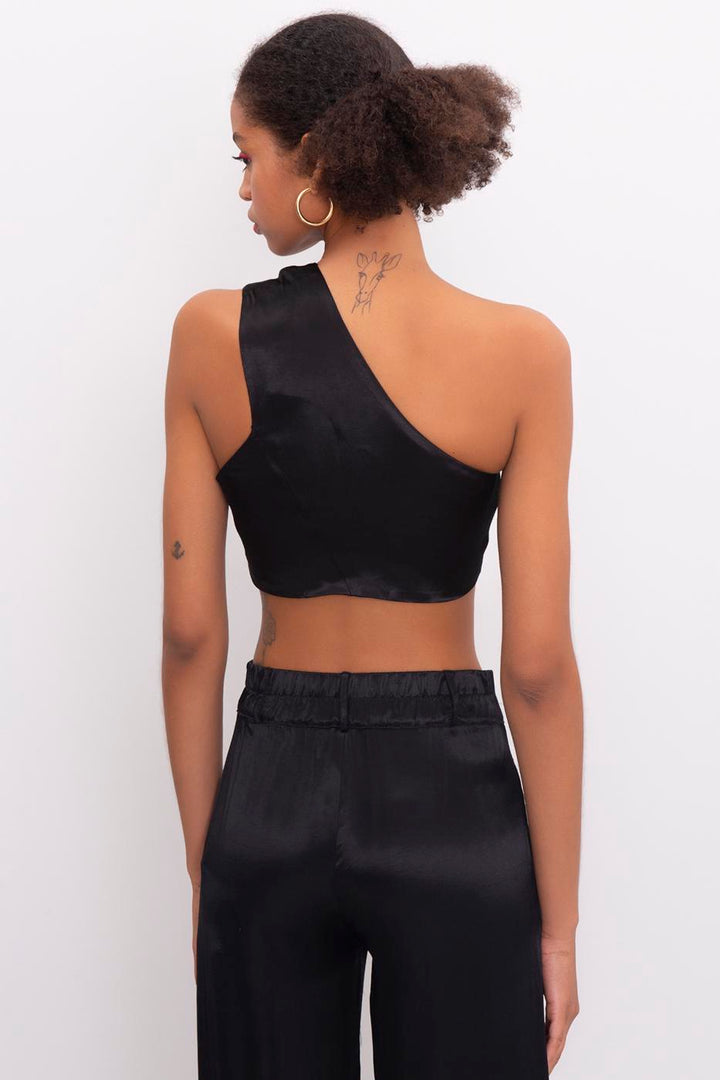 BSL Women One Shoulder Satin Bustier - Yuba City