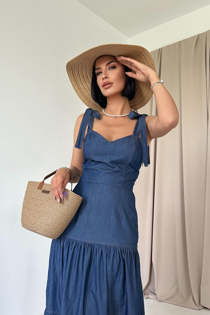 ELS Tencel Strap Dress - Blue - Orizaba