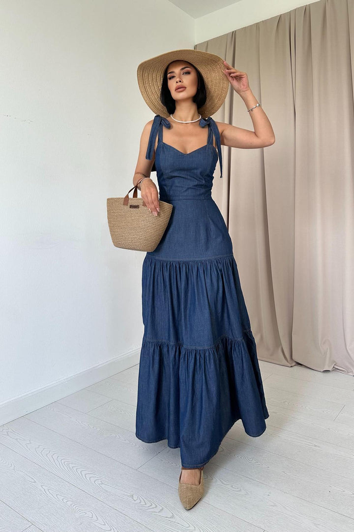 ELS Tencel Strap Dress - Blue - Orizaba