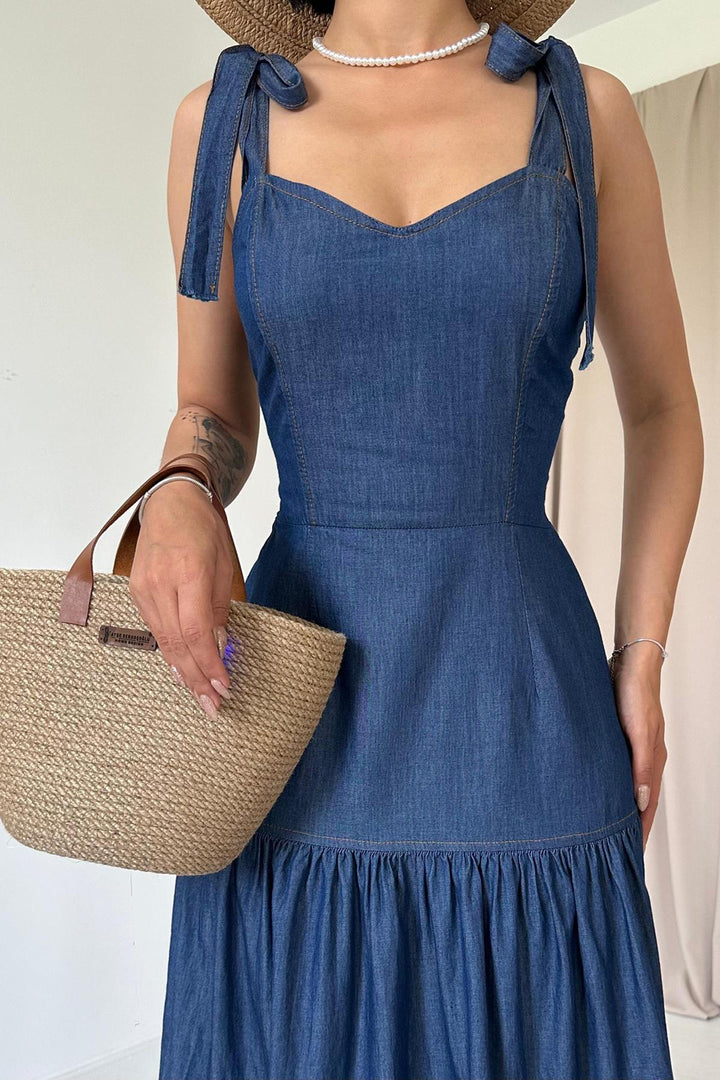 ELS Tencel Strap Dress - Blue - Orizaba