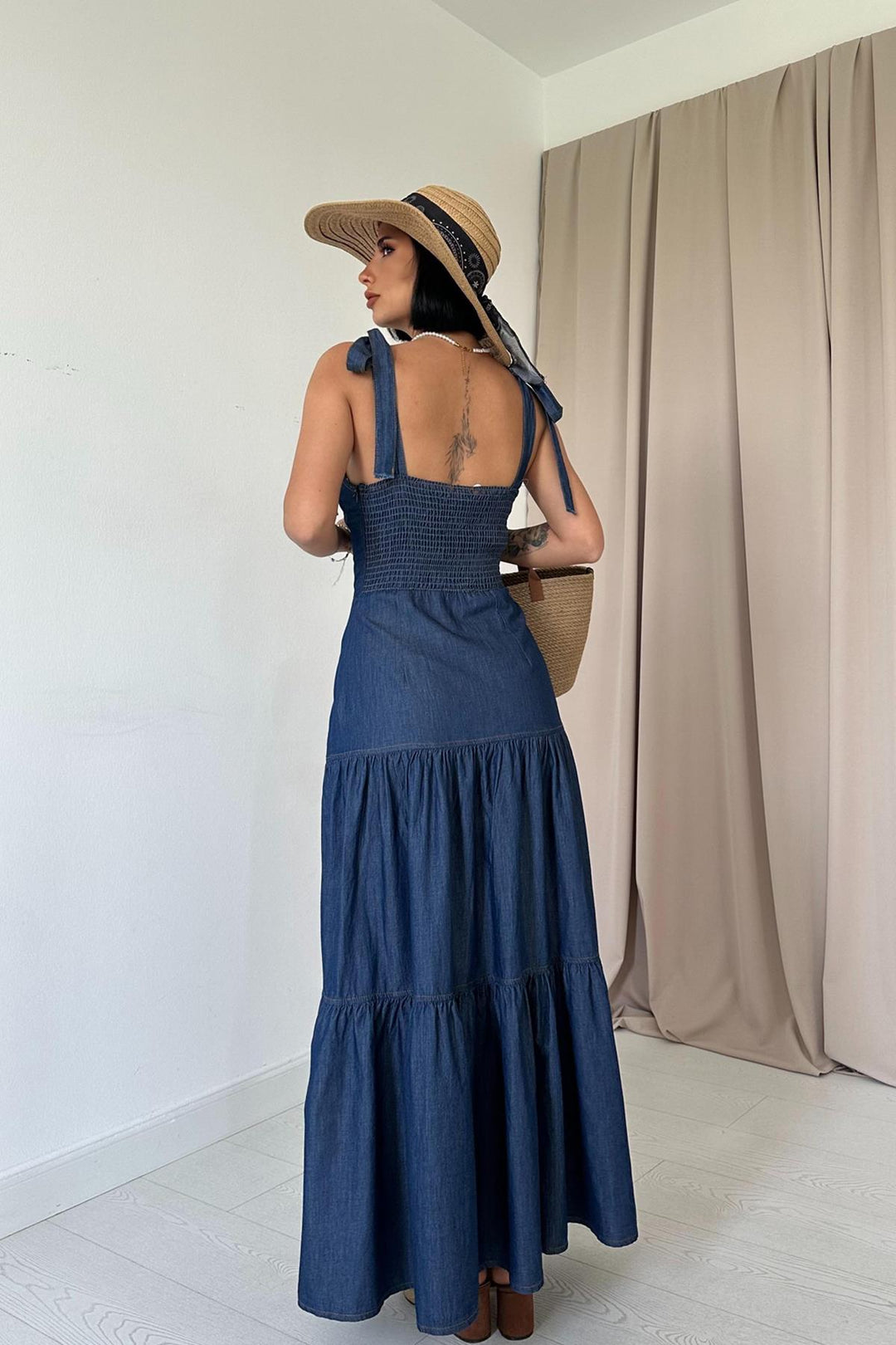 ELS Tencel Strap Dress - Blue - Orizaba