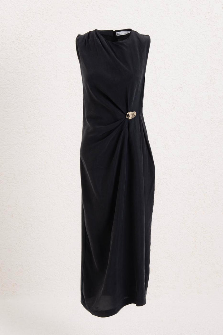 BSL Women Tencel Drape Detailed Midi Dress - Clarksville