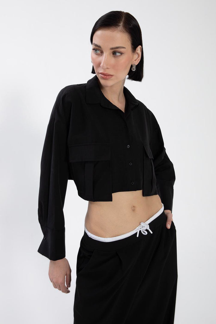 BSL Women Tencel Linen Blend Crop Shirt - Biloxi