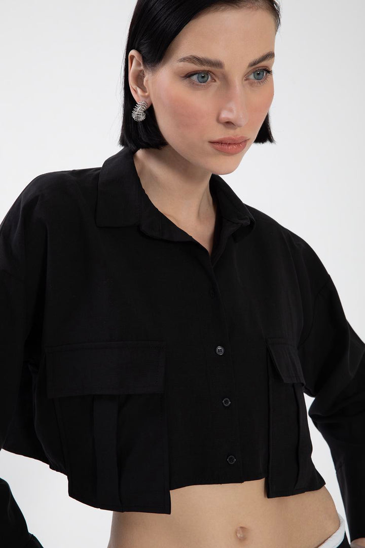 BSL Women Tencel Linen Blend Crop Shirt - Biloxi
