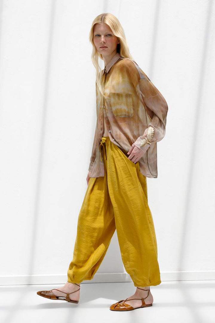 BSL Women Tencel Pleated Shalwar Trousers - San Antonio