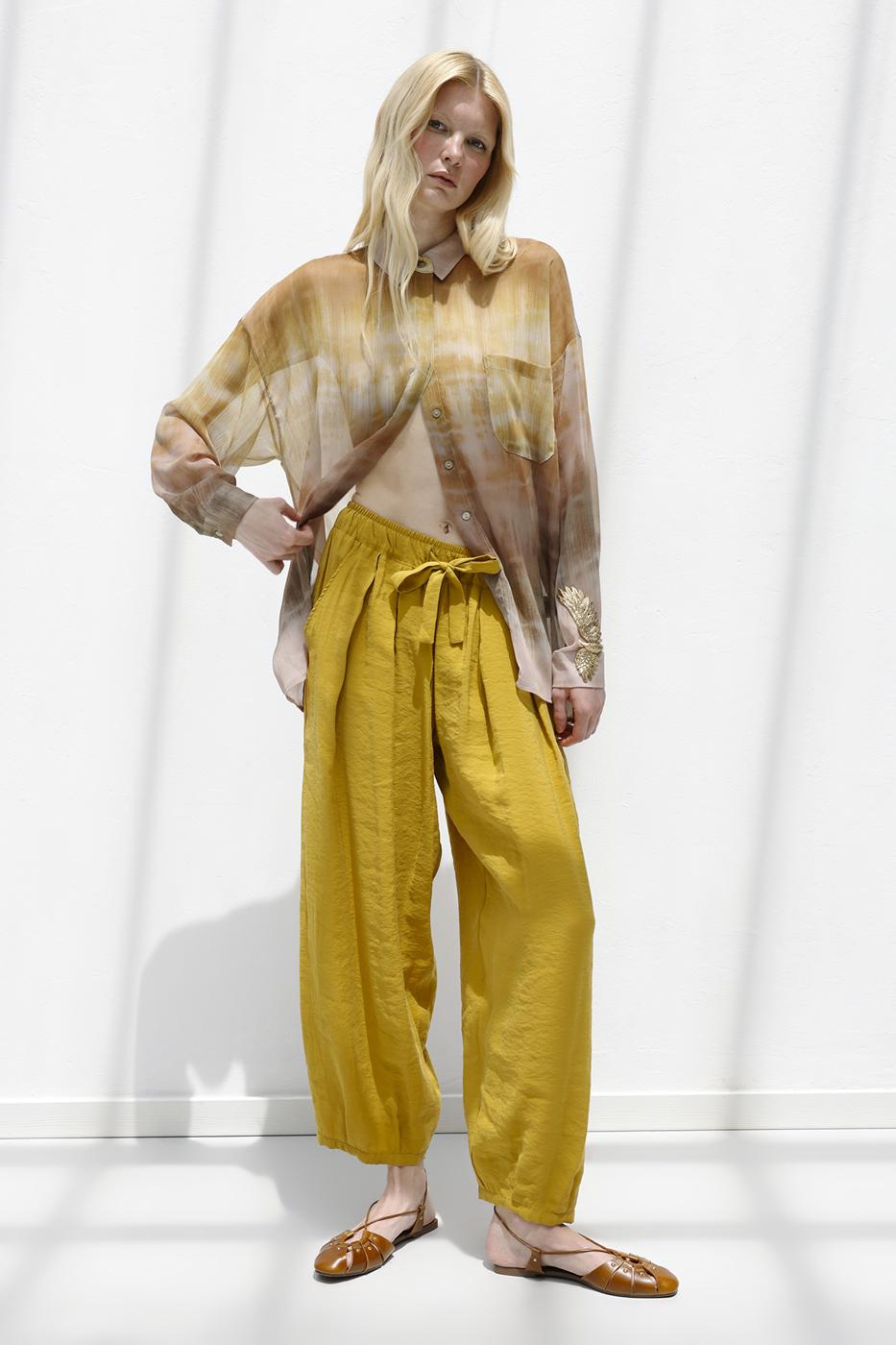 BSL Women Tencel Pleated Shalwar Trousers - San Antonio