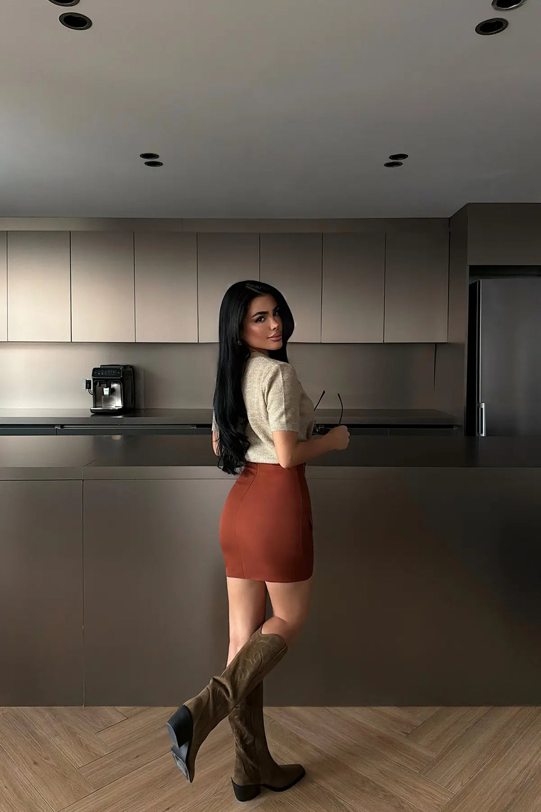 EYY Women Tile-Colored Skirt with Pocket Detail - Seaside