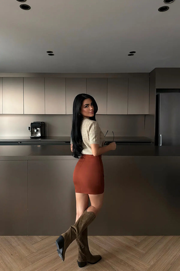 EYY Women Tile-Colored Skirt with Pocket Detail - Seaside