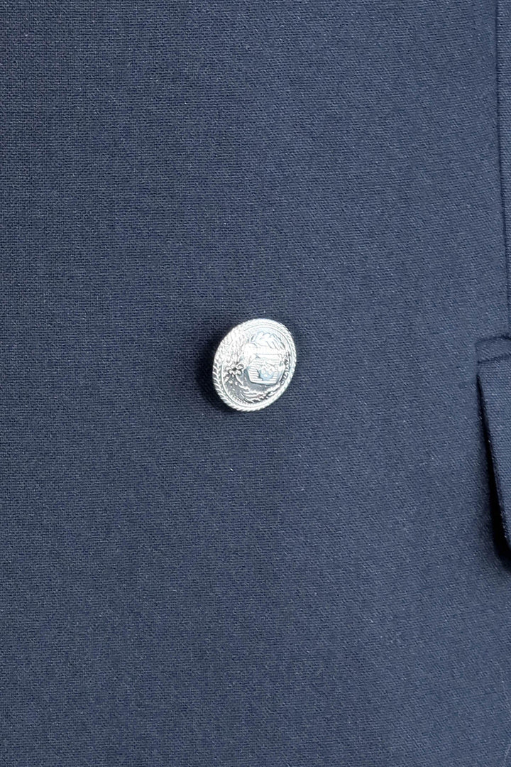 WSS Slim Fit Double-Breasted Navy Men’s Suit with Silver-Tone Metal Buttons –  - San José Villa de Allende