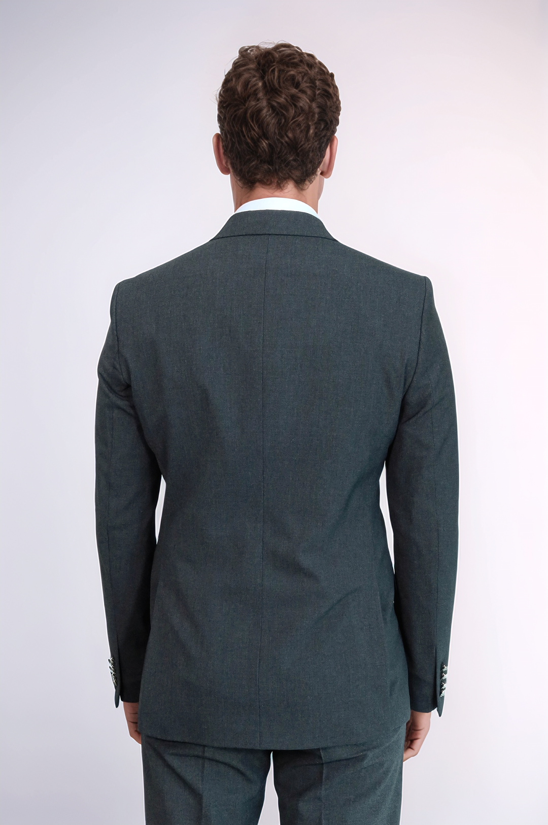 WSS Modern Fit Double-Breasted Dark Grey Men’s Suit with Silver-Tone Metal Buttons –  - East Point