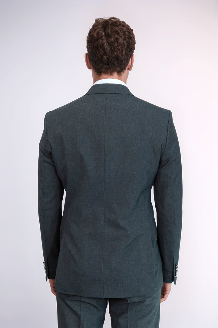 WSS Modern Fit Double-Breasted Dark Grey Men’s Suit with Silver-Tone Metal Buttons –  - East Point