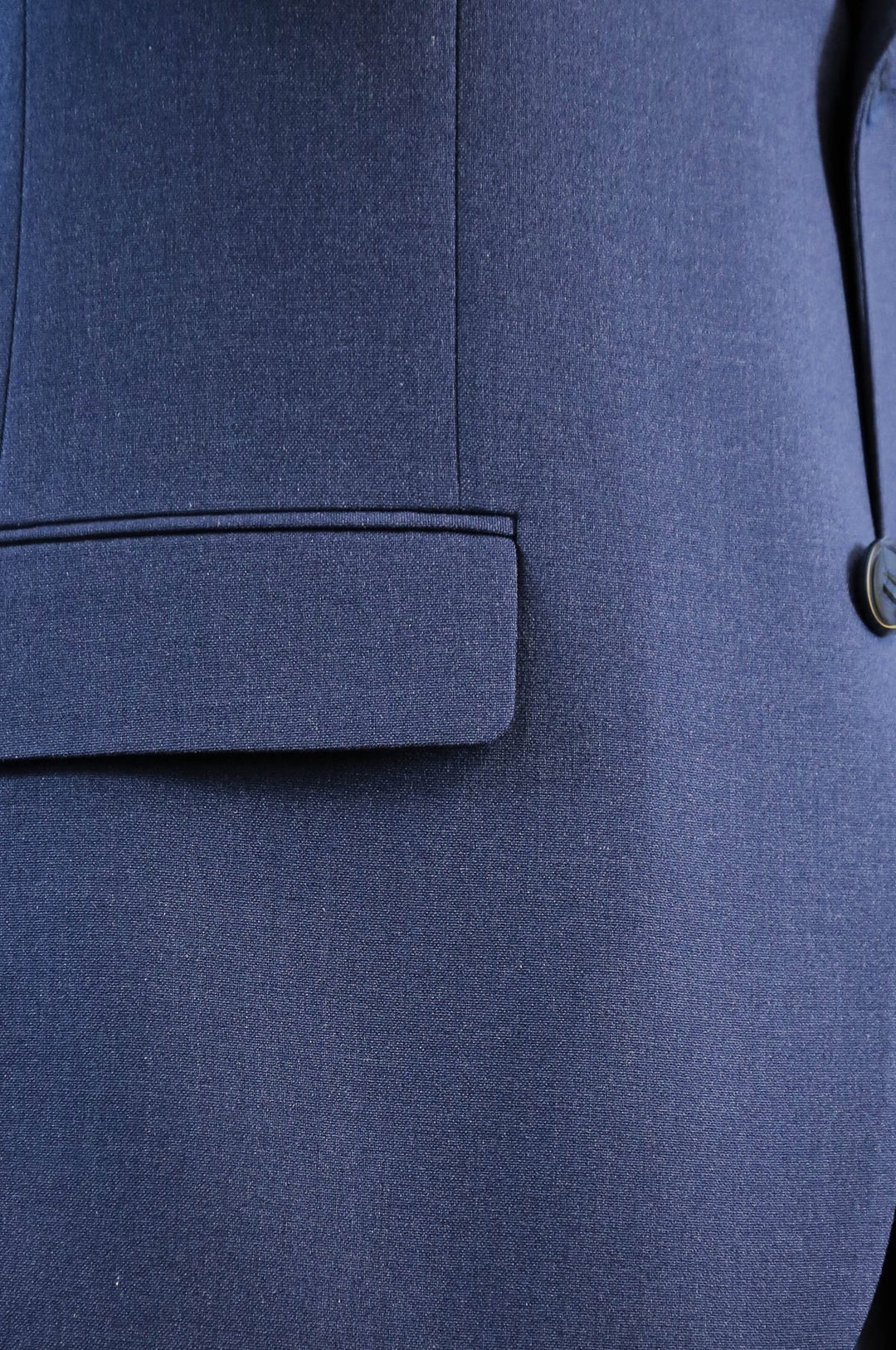 WSS Navy Blue Slim Fit Two-Button Linen Men’s Suit  - Delray Beach