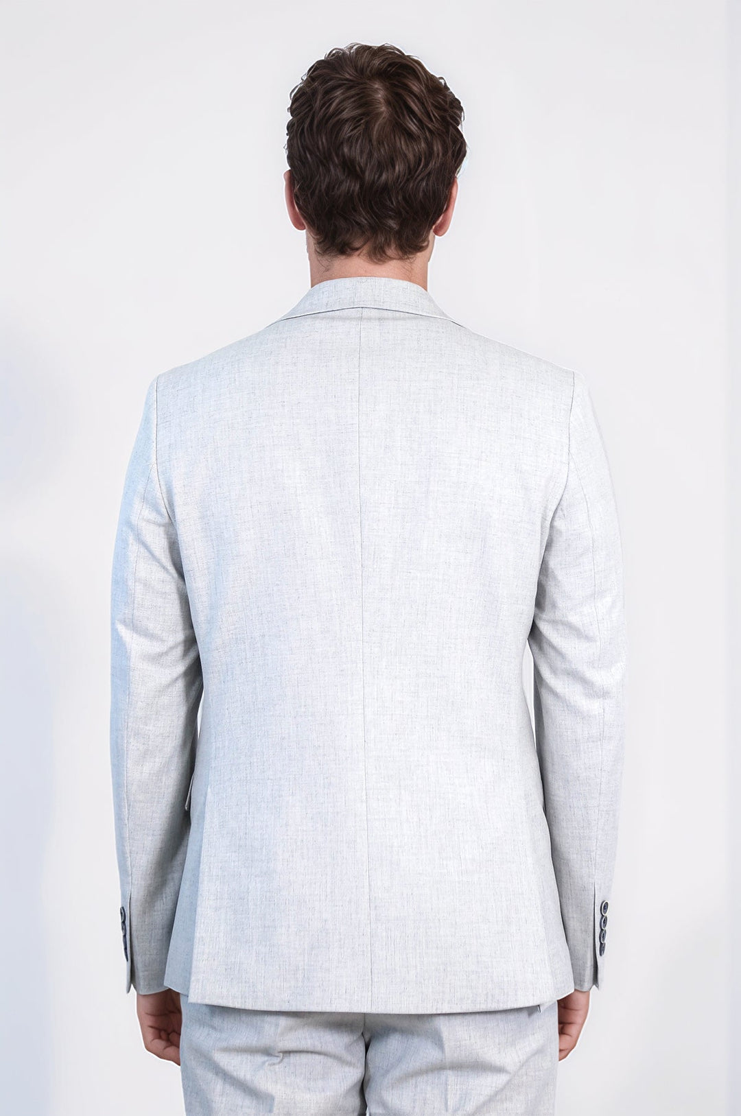 WSS Light Blue Slim Fit Two-Button Linen Men's Suit  - Wilkes-Barre