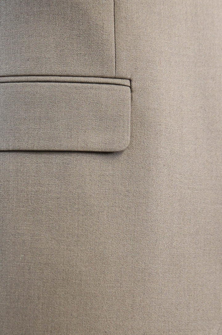 WSS Taupe Slim Fit Two-Button Linen Men’s Suit  - Roy