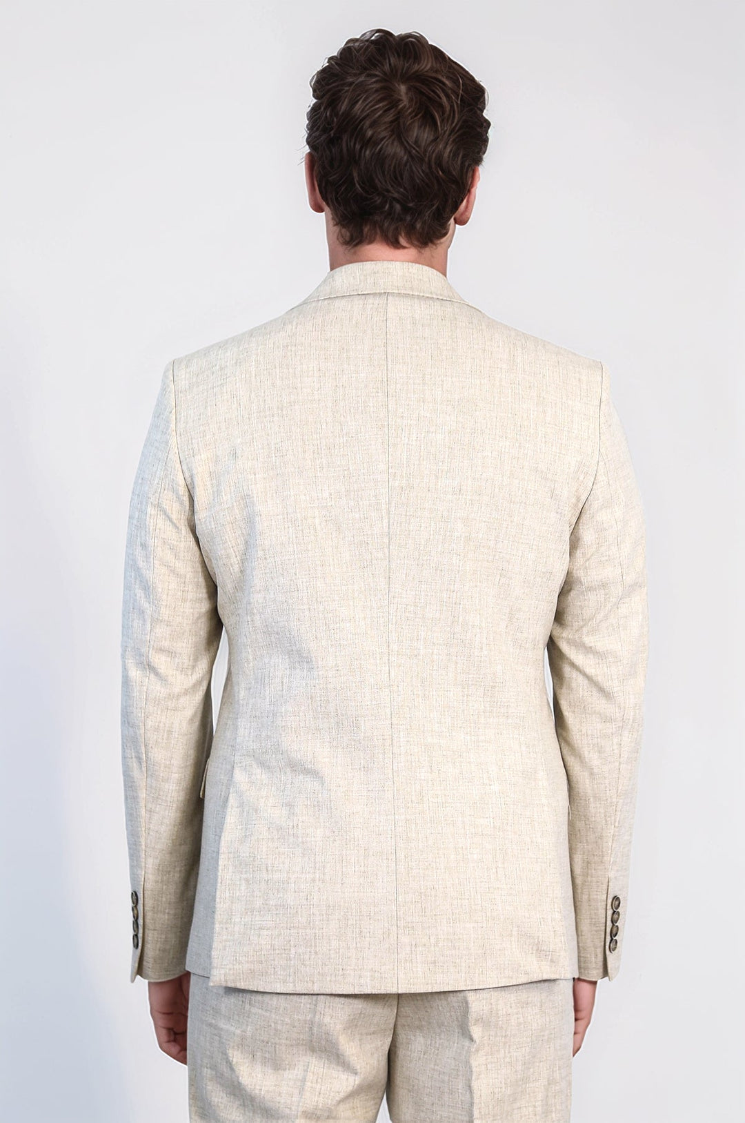 WSS Stone Slim Fit Two-Button Linen Men’s Suit  - Salerno