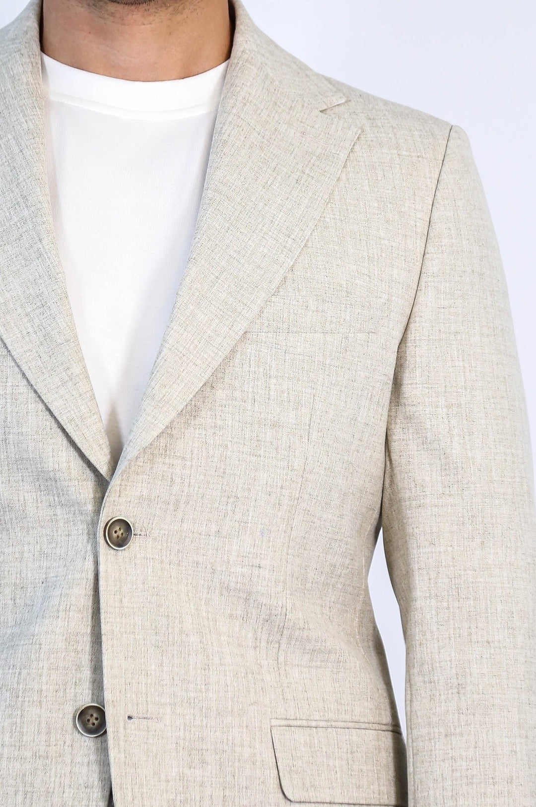 WSS Stone Slim Fit Two-Button Linen Men’s Suit  - Salerno