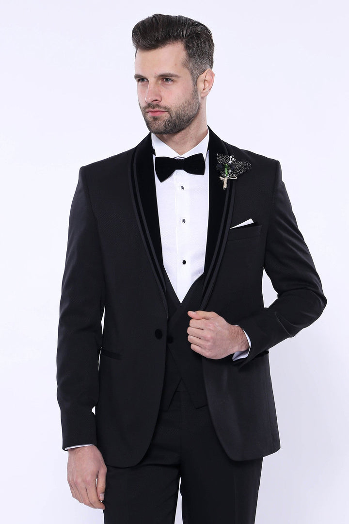 WSS Detachable Velvet Lapel Black Tuxedo  - Bonita Springs